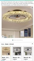 Flush Mount Ceiling Fan with Light, 22"