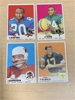 1969 Topps NFL Cards (lot of 4); Renfro, Wood,