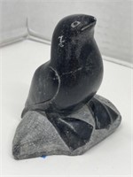 Inuit Soapstone Carving of Seabird, 4.5 " tall.