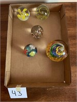 Decorative Glass Paperweights (5)