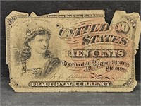 1863 US 10 cent $5 Fractional Note