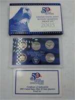 2005 US Mint proof set coins state quarters