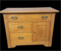 Antique Oak Commode Stand