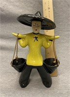 Mid Century Asian Water Carriers Figurine NOTES