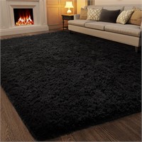 Ophanie 6x9 Coal Black Rugs for Living Room