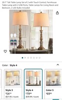 29.7" Tall Table Lamp Set of 2 with Touch Control