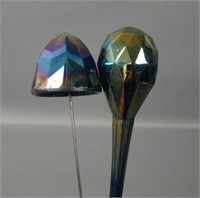 Two Carnival Glass Hatpins