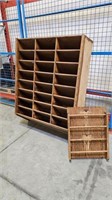 WALL MOUNT OAK CUSTOM BUILT WINE RACK W MENU HOLDR