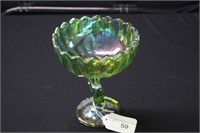 Indiana Glass Iridescent Green Candy Dish