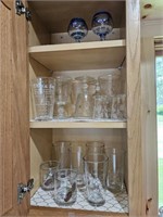Glassware incl. vintage drink mixer meas. glass