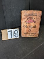 Mobil Oil Advertising Wooden Box