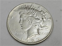 1927 D Rare Silver Peace Dollar Coin