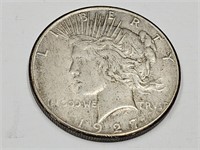 1927 Rare Silver Peace Dollar Coin