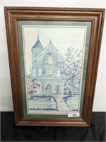 VICTORIAN HOUSE MATTED AND FRAMED 18X26