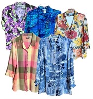 Five Ladies Casual Shirts Sz M&L