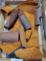 FLAT BOX OF LEATHERWORK SCRAPS