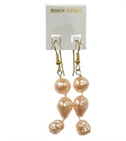 Fun Peach Dangle Earrings