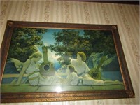 MAXFIELD PARRISH FRAMED PICTURE - 3 GIRLS