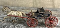 Old Cast Iron Horse Drawn Chief Wagon