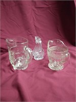 (3) Pieces Fancy Pressed Pattern Glass