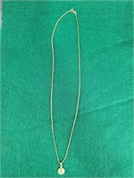 14K Gold Chain With Jade Pendant