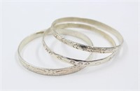 Set of (3) Sterling Silver Bracelets
