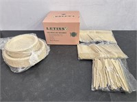 New 250 piece set eco friendly plates and cutlery