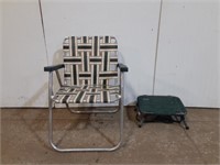 Lawn Chair & Folding Footstool