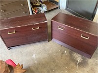 2 particle board fold down cabinets