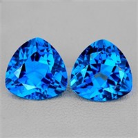 Natural  AAA Swiss Blue Topaz Pair 9.00 MM - Flawl