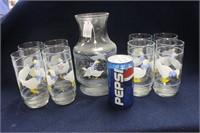 ANCHOR HOCKING PITCHER & TUMBLERS SET OF 8