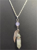 925 stamped 18-in chain with angel wing chakra