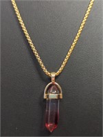 22-In gold tone chain with chakra pendant