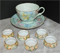 SHELLEY C&S, SET/6 ROYAL AUSTRIA SALT CELLARS