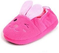 Kids Neon Pink Bunny Slippers