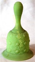 Jade Green Ceramic Bell with Raised Star Design