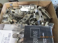 Box Lot of Lock Parts & Shower Hooks