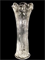Floral Pattern Molded Clear Swung Glass Vase