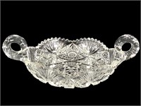 Cut Crystal Double Handled Nappy Dish