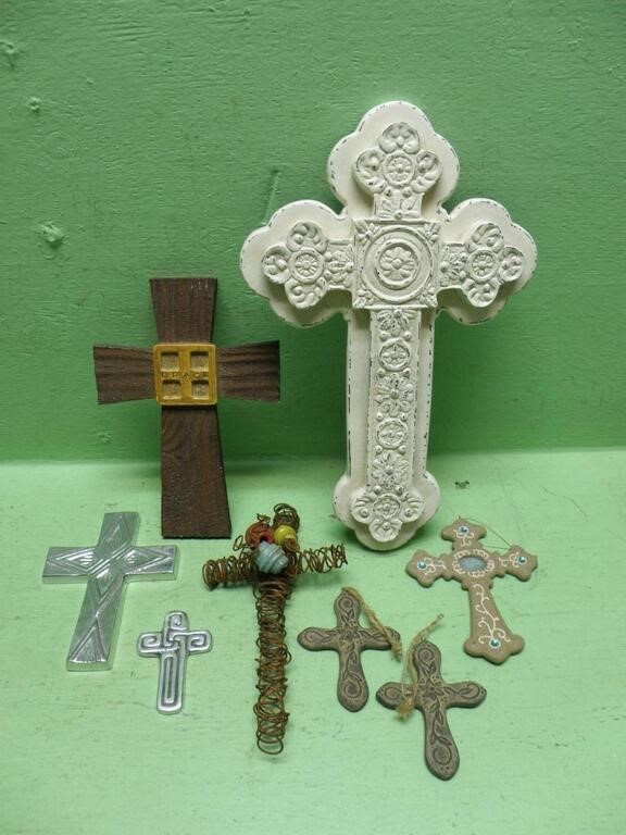 Assorted Hanging Crosses - Tallest Is 14"