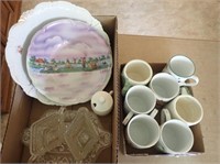 (2) Boxes w/ Serving Bowls, Tooth Pick Holder,