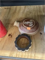 Vintage Pottery Flask and Bracelet
