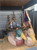2 Duck Ceramics & 2 Ship Models