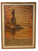 Framed Original WW1 Liberty Bonds Poster