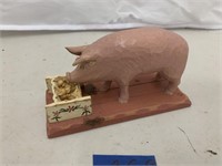 Hand crafted by WA Mueller wooden pig