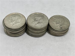 27 - silver Kennedy 1/2 dollars