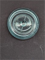 Teal Tinted Pint Canning Jar Lid Cross Hairs