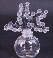 A 5" crystal perfume bottle with Lily of the