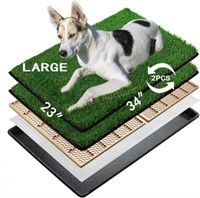 Dog Grass Pee Pads with Tray  34x23in  2 Pads
