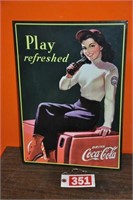 1998 Coca-Cola tin sign (17" x 12")